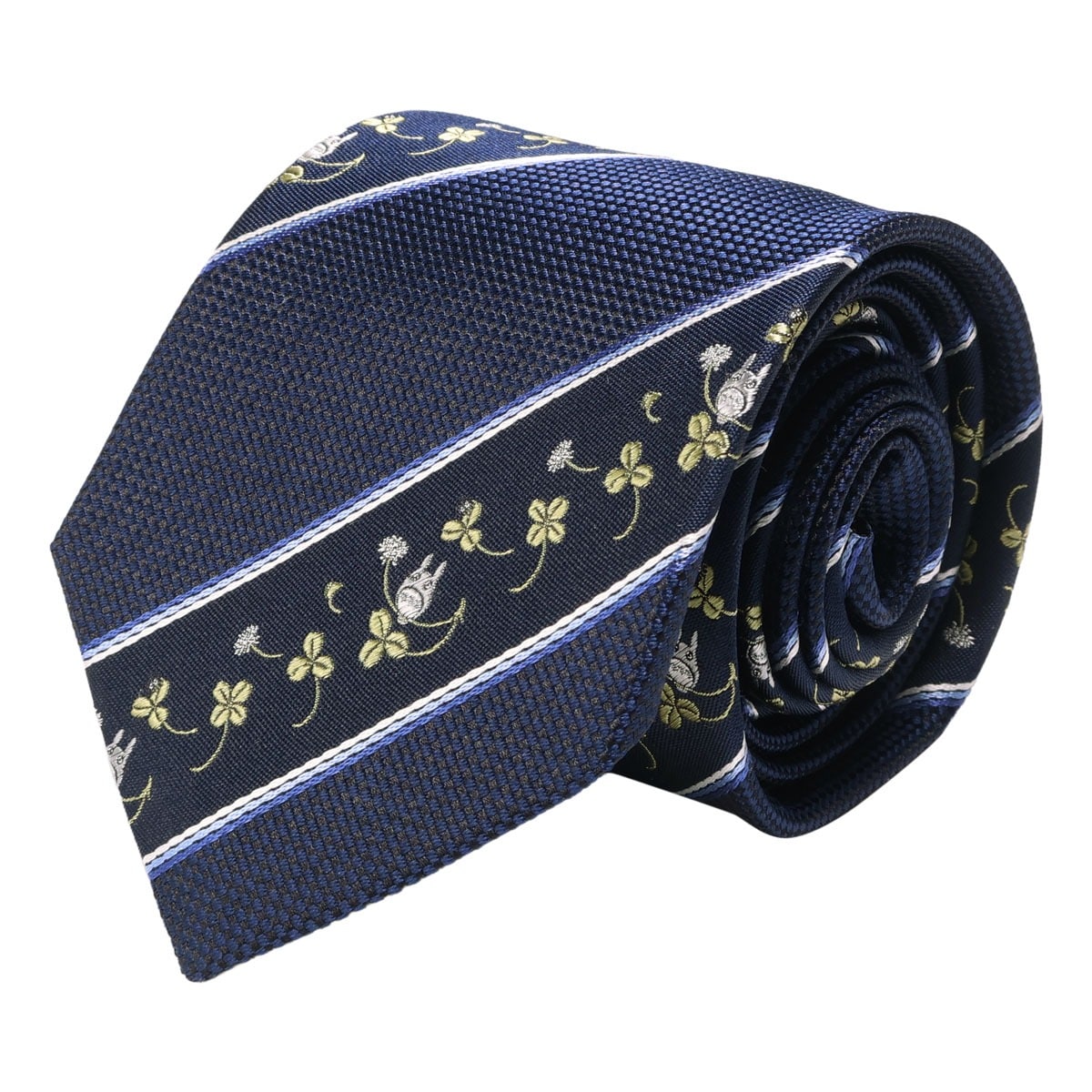 Totoro トトロ となりのトトロ ネクタイ パッケージ付 111015102 クローバーストライプ 日本製 メンズ 結婚式 おしゃれ フォーマル カジュアル ビジネス 男性 ギフト プレゼント キャラクター ネイビーブルー