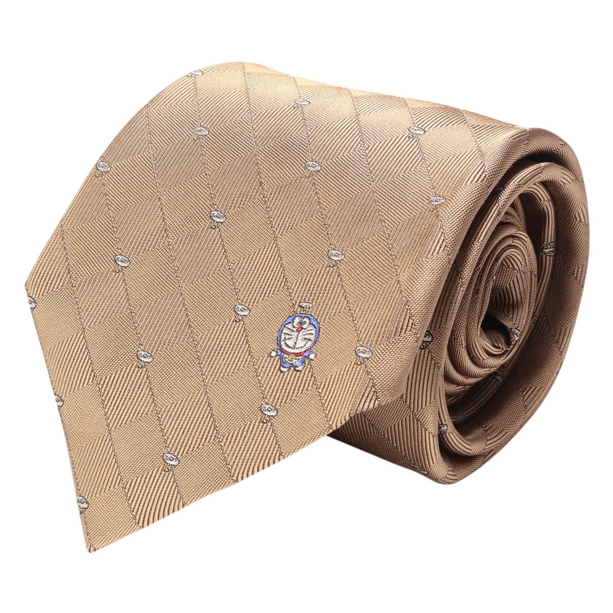 DORAEMON ドラえもん ネクタイ パッケージ付 112015101 タケコプター ワンポイント 日本製 メンズ 結婚式 おしゃれ フォーマル カジュアル ビジネス 男性 ギフト プレゼント キャラクター ベージュ