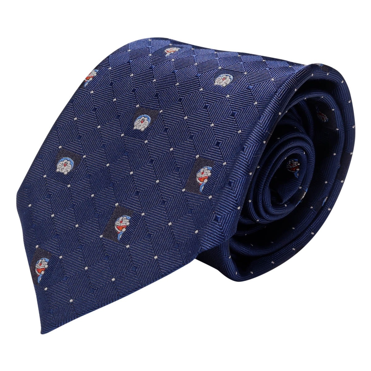 DORAEMON ドラえもん ネクタイ パッケージ付 112015104 ピンドット 日本製 メンズ 結婚式 おしゃれ フォーマル カジュアル ビジネス 男性 ギフト プレゼント キャラクター ネイビーブルー
