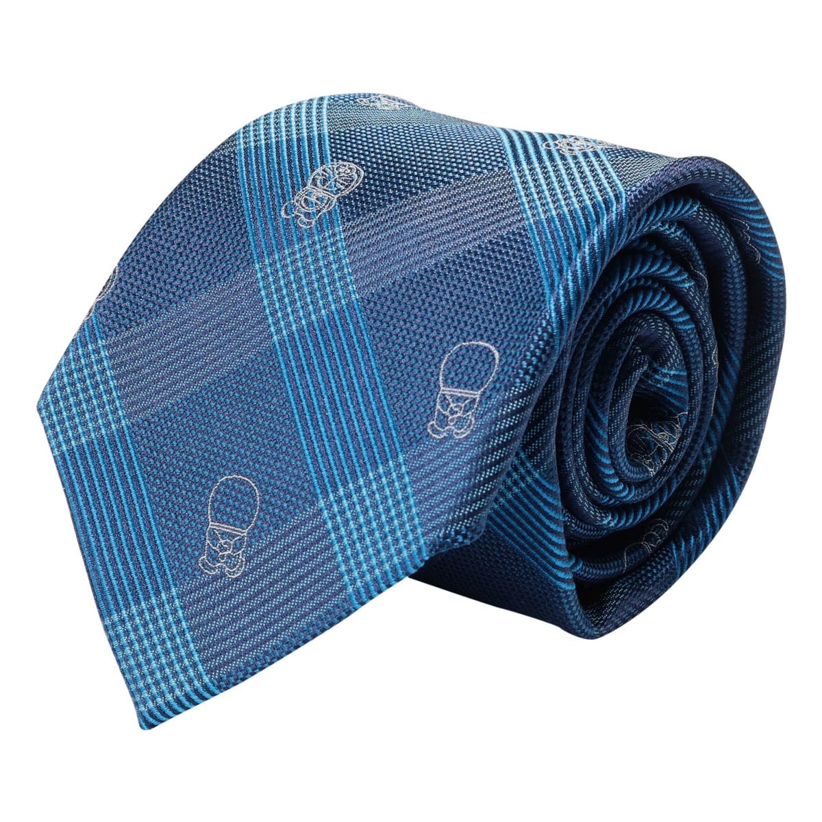 DORAEMON ドラえもん ネクタイ パッケージ付 112015106 シャドーチェック 日本製 メンズ 結婚式 おしゃれ フォーマル カジュアル ビジネス 男性 ギフト プレゼント キャラクター ターコイズ