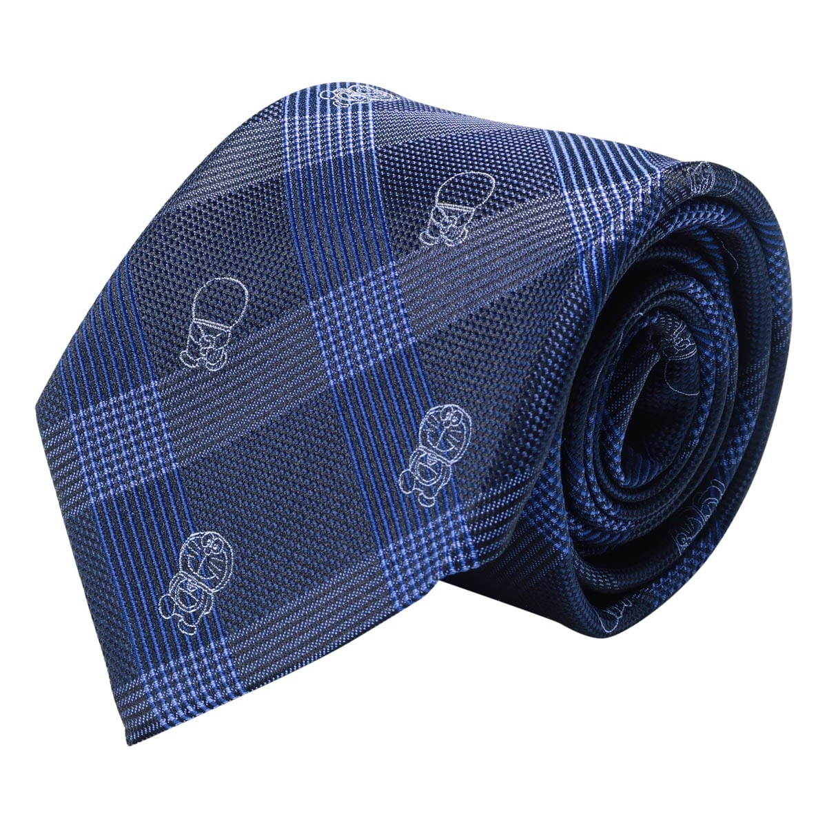 DORAEMON ドラえもん ネクタイ パッケージ付 112015106 シャドーチェック 日本製 メンズ 結婚式 おしゃれ フォーマル カジュアル ビジネス 男性 ギフト プレゼント キャラクター ネイビーブルー