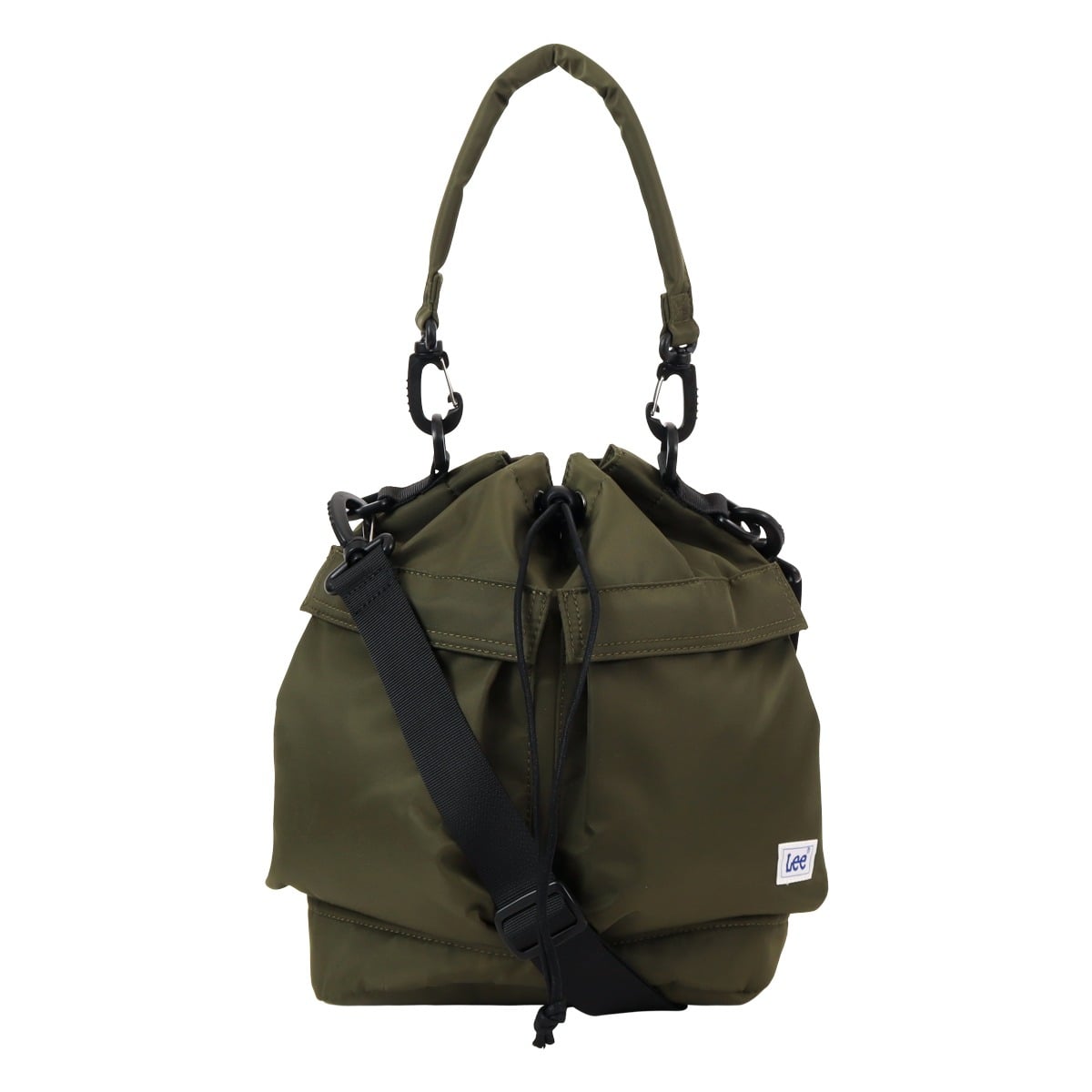 Lee リー ショルダーバッグ 巾着バッグ 2WAY ナイロン レディース 320-1395 KB-01 ハンドバッグ 手提げバッグ 斜め掛け カーキ