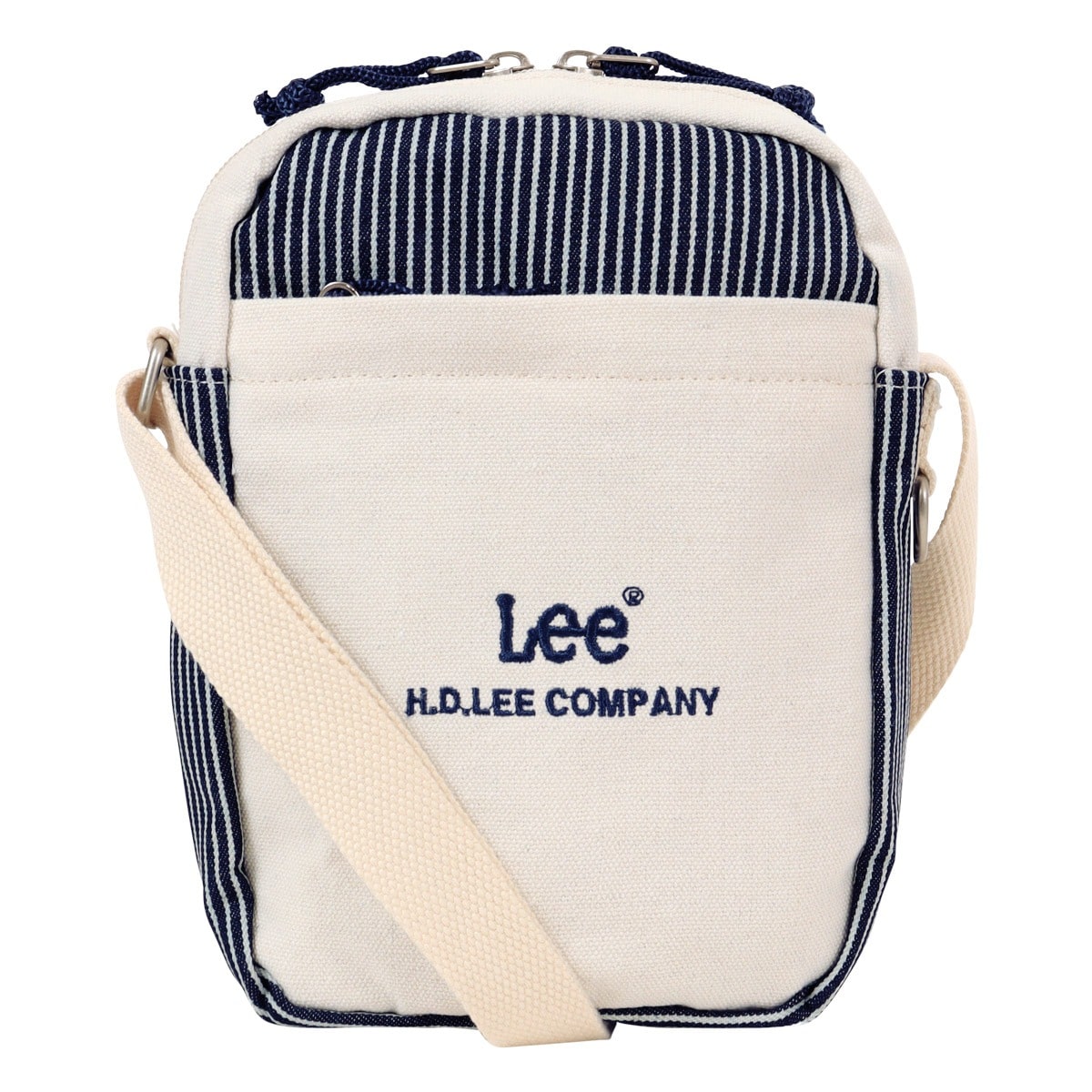 Lee リー ショルダーバッグ キャンバス デニム レディース メンズ 320-1400 ミニショルダー ポシェット 縦型 ホワイト/ネイビー