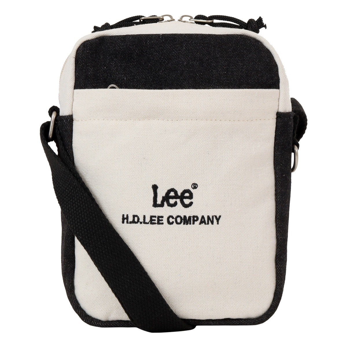 Lee リー ショルダーバッグ キャンバス デニム レディース メンズ 320-1400 ミニショルダー ポシェット 縦型 ブラック/ホワイト