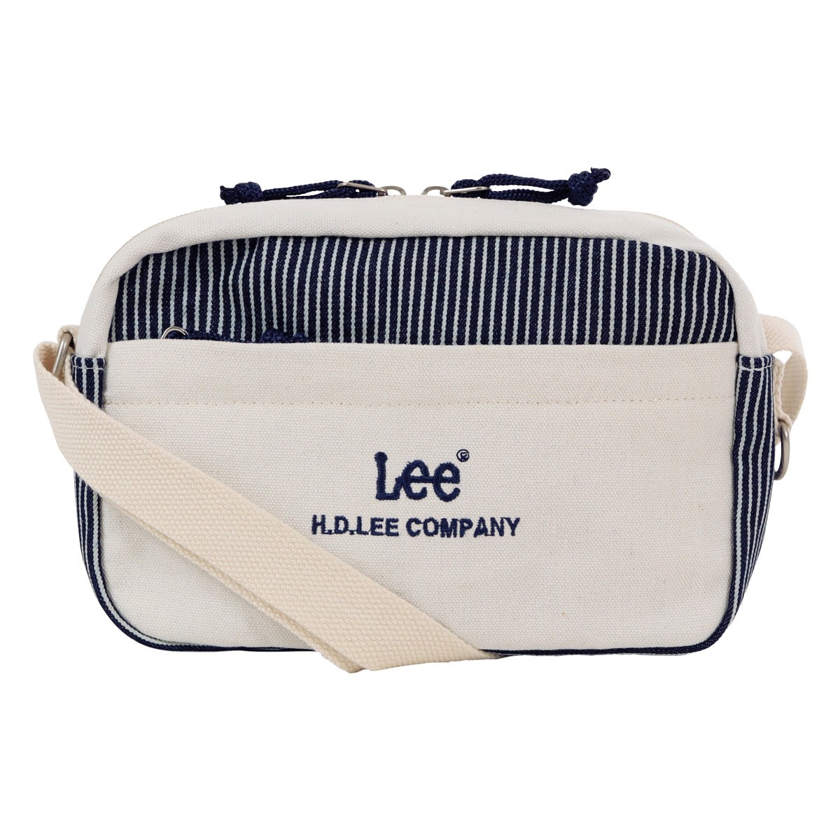 Lee リー ショルダーバッグ キャンバス デニム レディース メンズ 320-1401 ミニショルダー ポシェット 横型 ホワイト/ネイビー