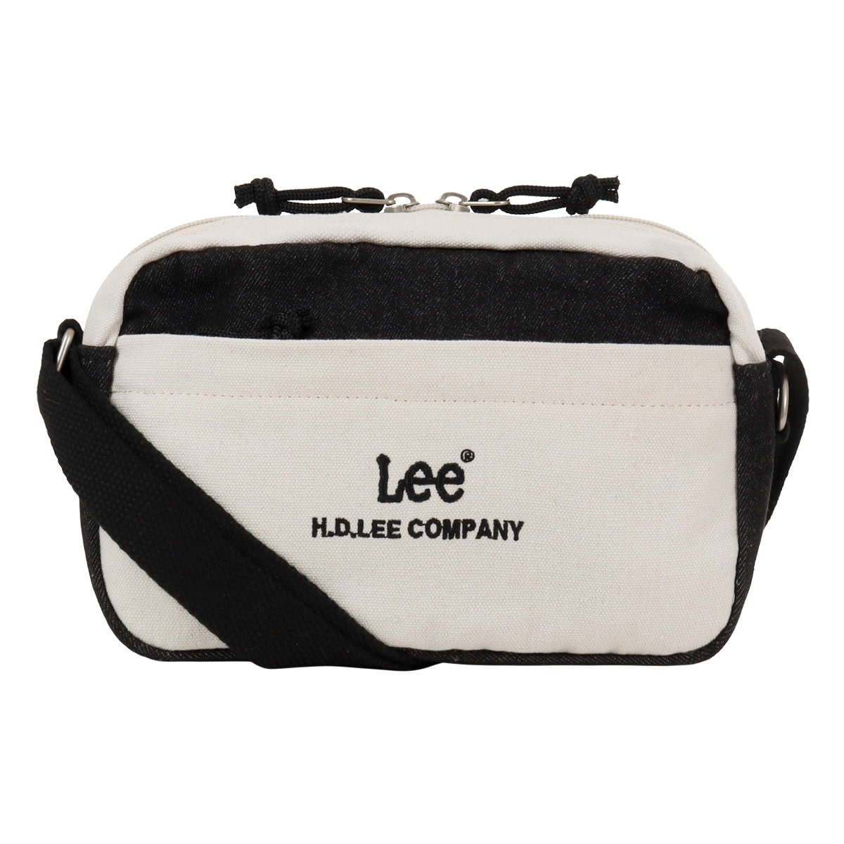 Lee リー ショルダーバッグ キャンバス デニム レディース メンズ 320-1401 ミニショルダー ポシェット 横型 ブラック/ホワイト