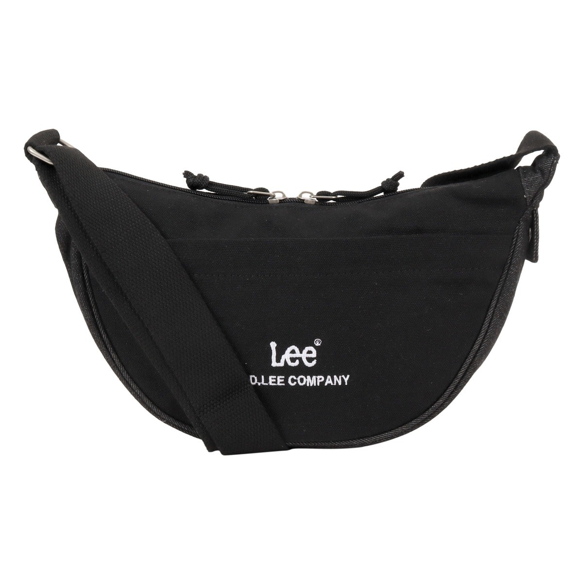 Lee リー ショルダーバッグ キャンバス デニム レディース メンズ 320-1402 ハーフムーン型 ブラック
