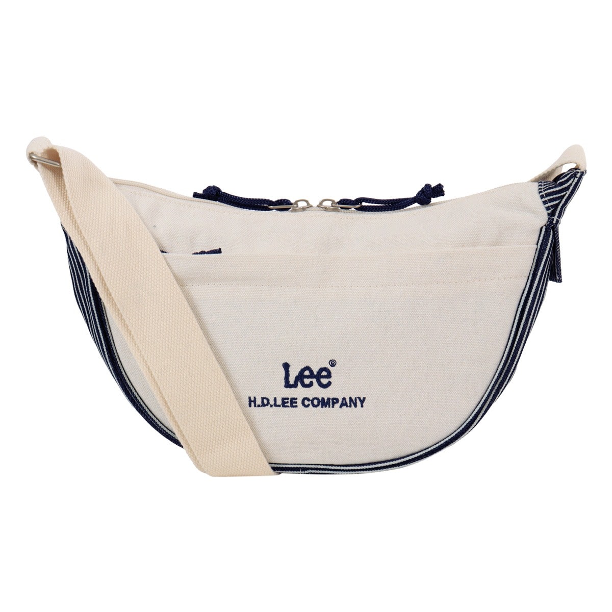 Lee リー ショルダーバッグ キャンバス デニム レディース メンズ 320-1402 ハーフムーン型 ホワイト/ネイビー