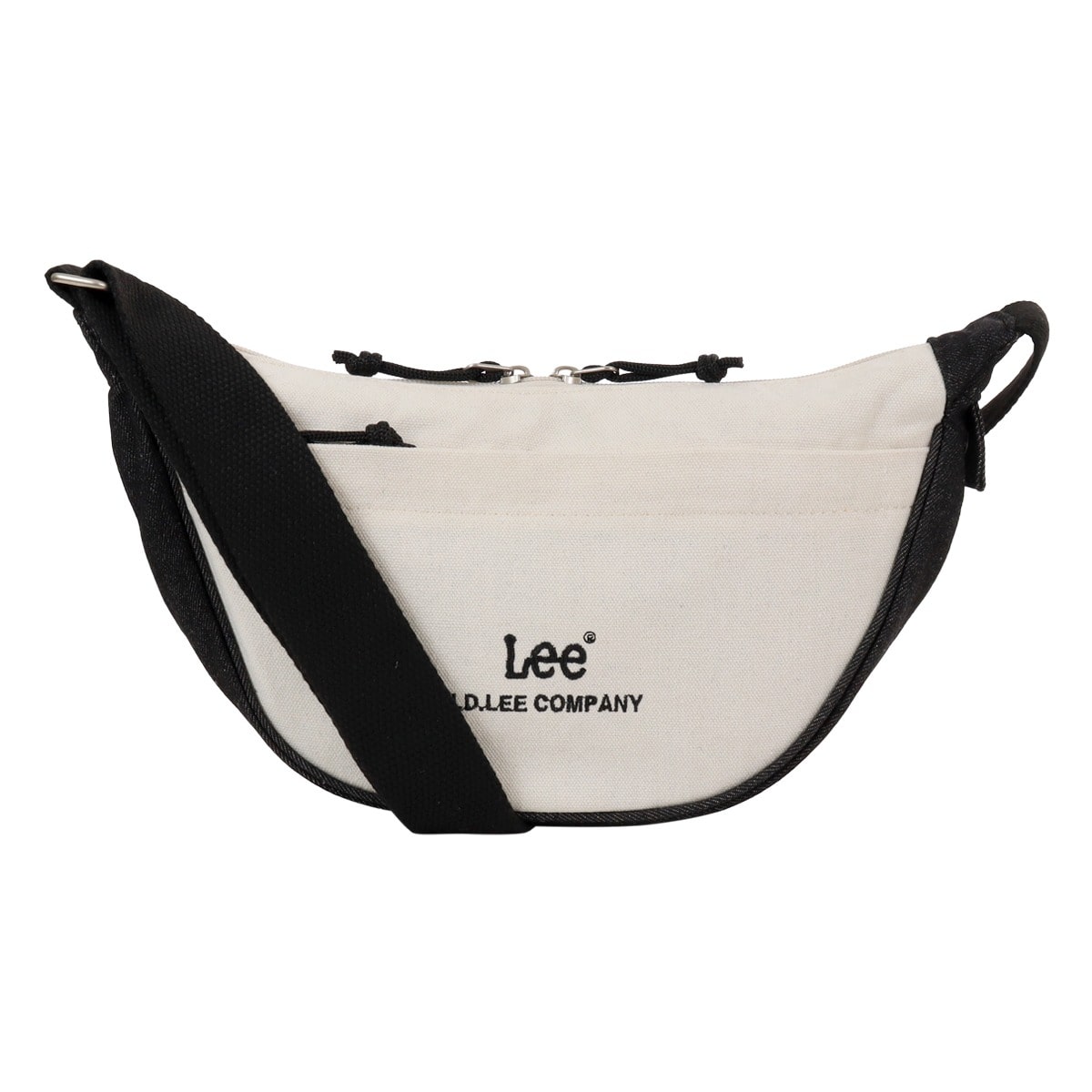 Lee リー ショルダーバッグ キャンバス デニム レディース メンズ 320-1402 ハーフムーン型 ブラック/ホワイト