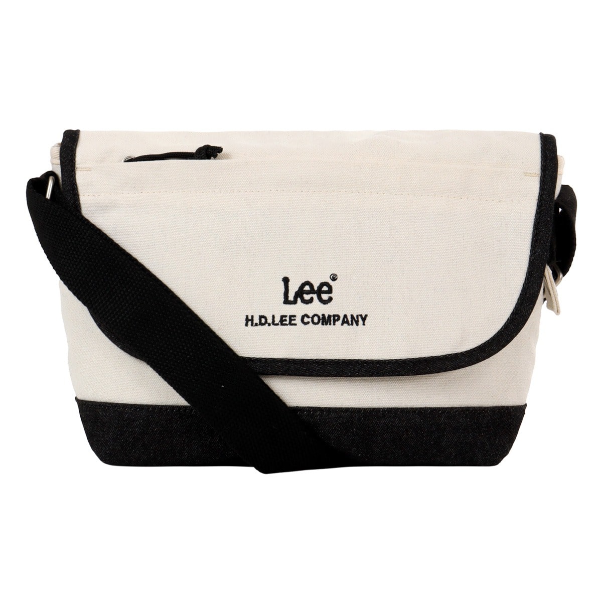 Lee リー ショルダーバッグ キャンバス デニム レディース メンズ 320-1403 メッセンジャーバッグ ブラック/ホワイト