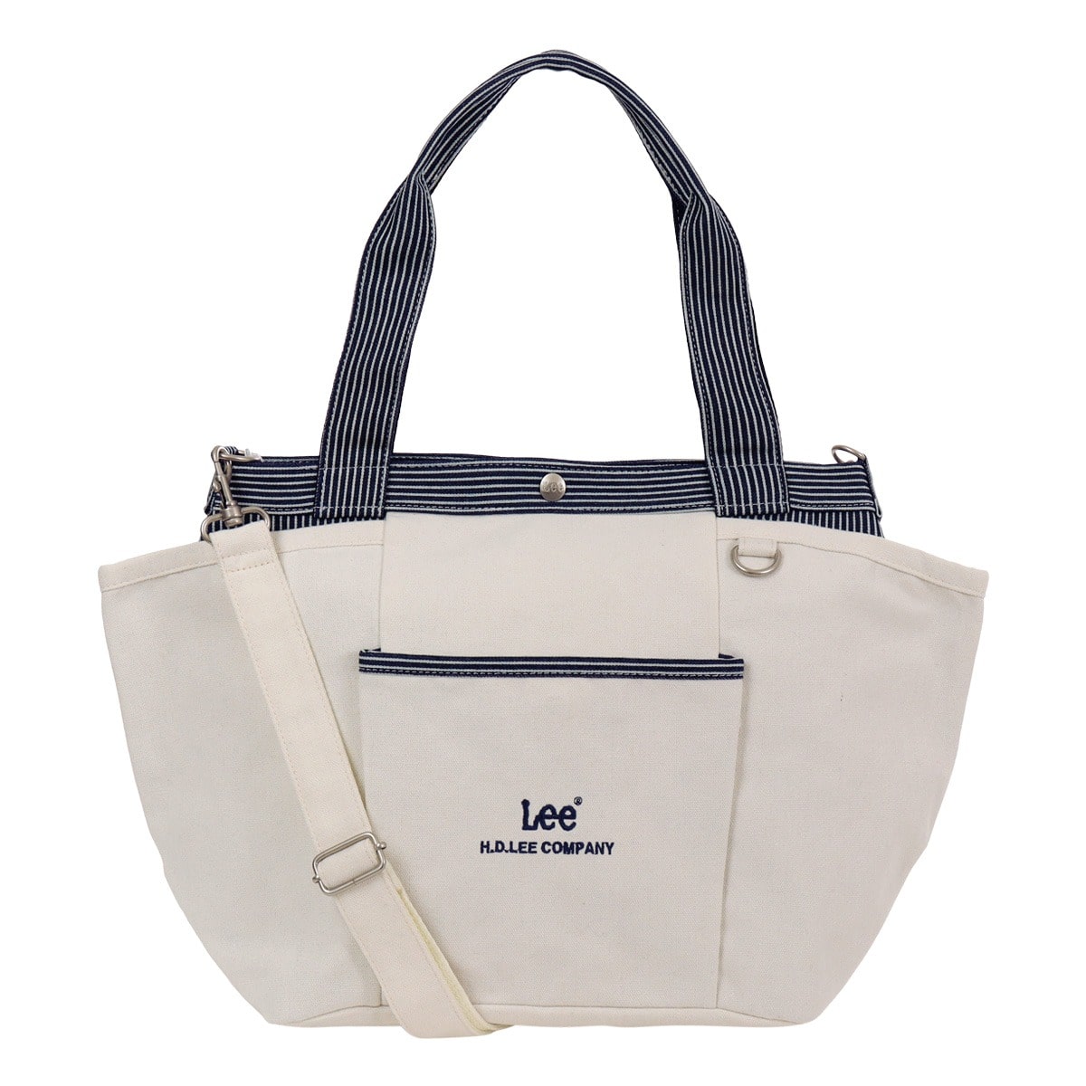 Lee リー トートバッグ 2WAY キャンバス デニム レディース メンズ 320-1406 ショルダーバッグ マザーズバッグ 大容量 ホワイト/ネイビー