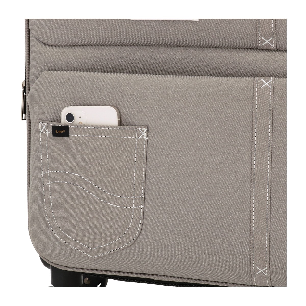 Lee リー スーツケース キャリーバッグ 機内持ち込み 41L 47cm 2.6kg フロントオープン 320-9030 19インチ sonic エキスパンダブル ソフトキャリー デニム調 撥水 ブラック 【01】ブラック -