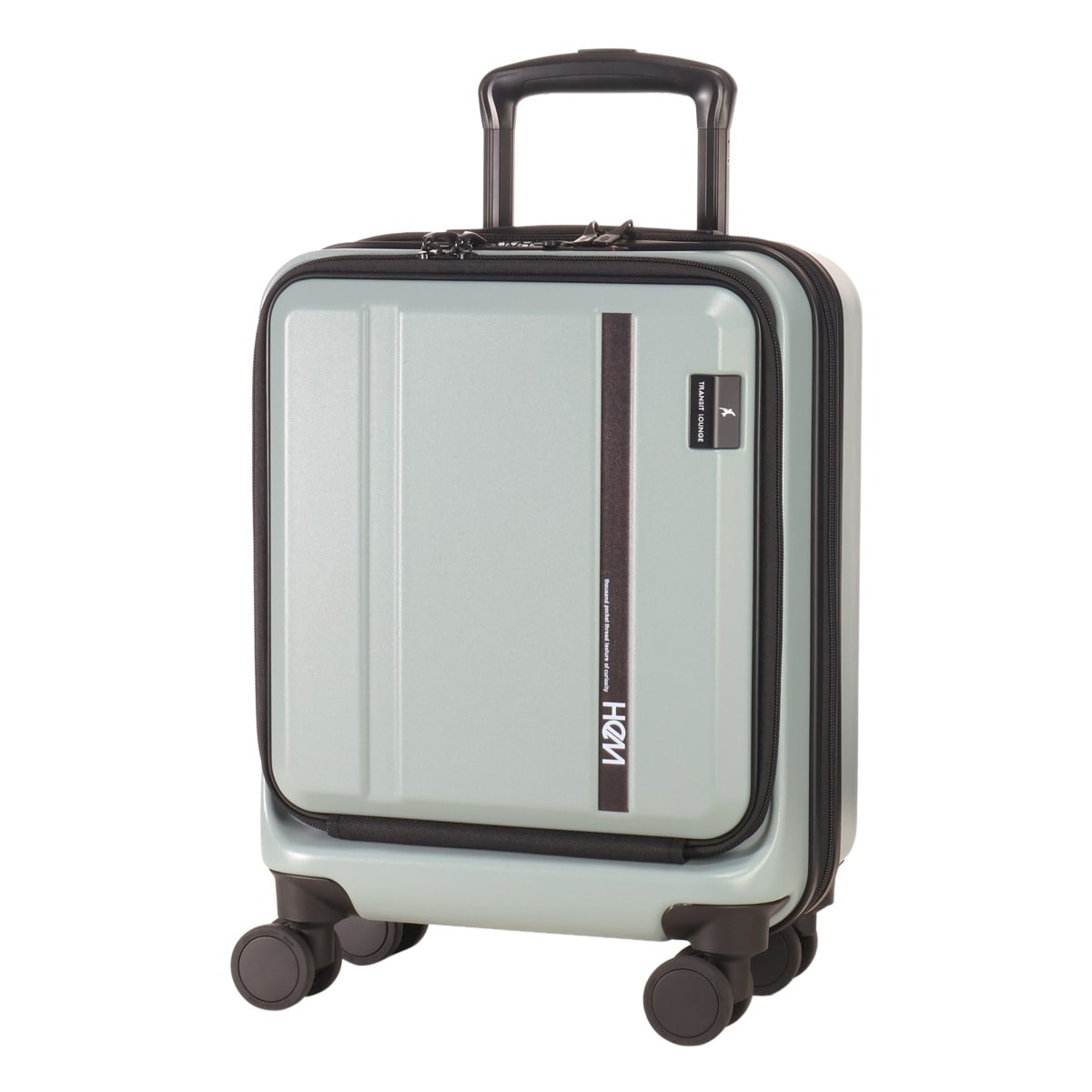 TRANSIT LOUNGE トランジットラウンジ HeM ヘム スーツケース 機内持ち込み TSAロック 21L 40cm 2.9kg キャリーケース キャリーバッグ 39-5120 フロントオープン コインロッカー対応 静音キャスター ハードキャリー ファスナー 4輪キャリー ブルーグレー