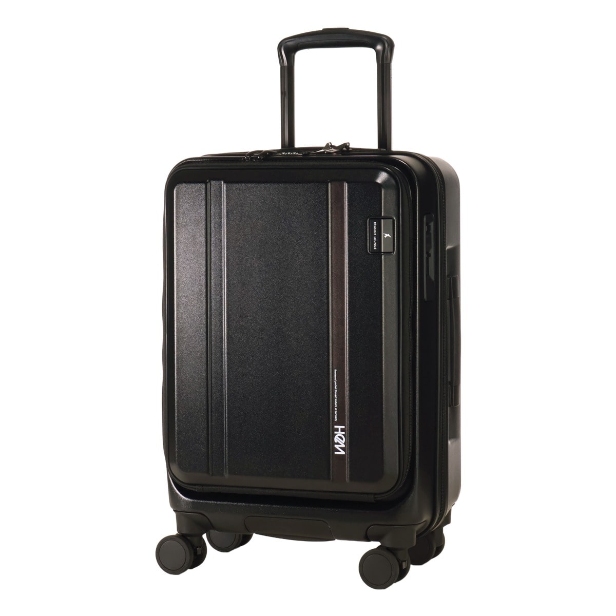 TRANSIT LOUNGE トランジットラウンジ HeM ヘム スーツケース 機内持ち込み TSAロック 35L 49cm 3.6kg キャリーケース キャリーバッグ 39-5121 フロントオープン 静音キャスター サイドフック ボトムハンドル ハードキャリー ファスナー 4輪キャリー ブラック