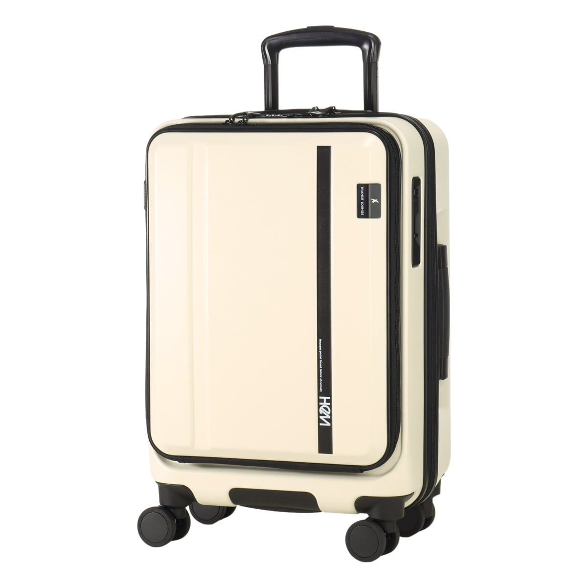 TRANSIT LOUNGE トランジットラウンジ HeM ヘム スーツケース 機内持ち込み TSAロック 35L 49cm 3.6kg キャリーケース キャリーバッグ 39-5121 フロントオープン 静音キャスター サイドフック ボトムハンドル ハードキャリー ファスナー 4輪キャリー アイボリー