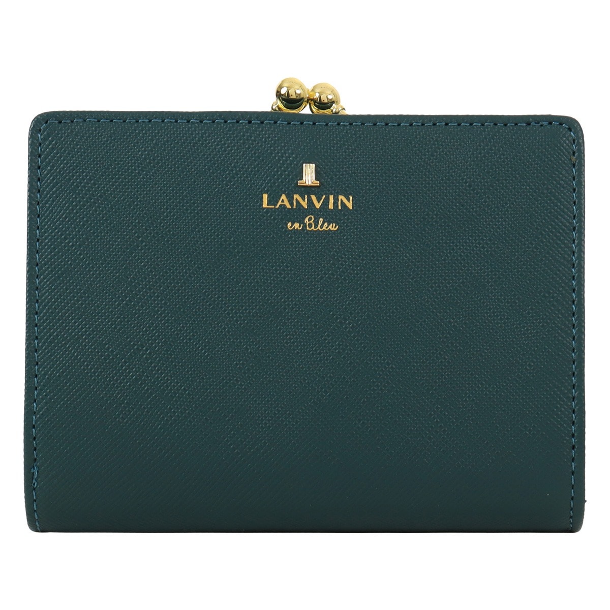 LANVIN en Bleu ランバンオンブルー 二つ折り財布 がま口 本革 レディース リュクサンブール 482818 ミニ財布 牛革 レザー ディープグリーン
