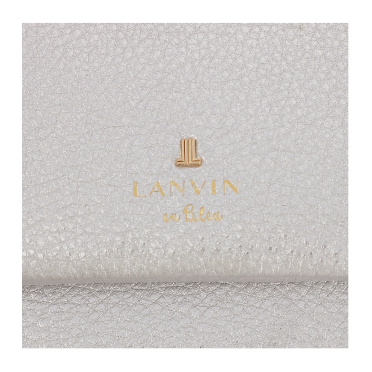 ランバンオンブルー 二つ折り財布 がま口 ミニ財布 オリオン 本革 レディース 483562 LANVIN en Bleu | パール 箔 メタリック  ゴールド シルバー 牛革 レザー