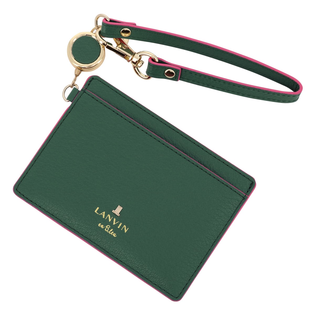 LANVIN en Bleu ランバンオンブルー パスケース 483904 リム ダークグリーン