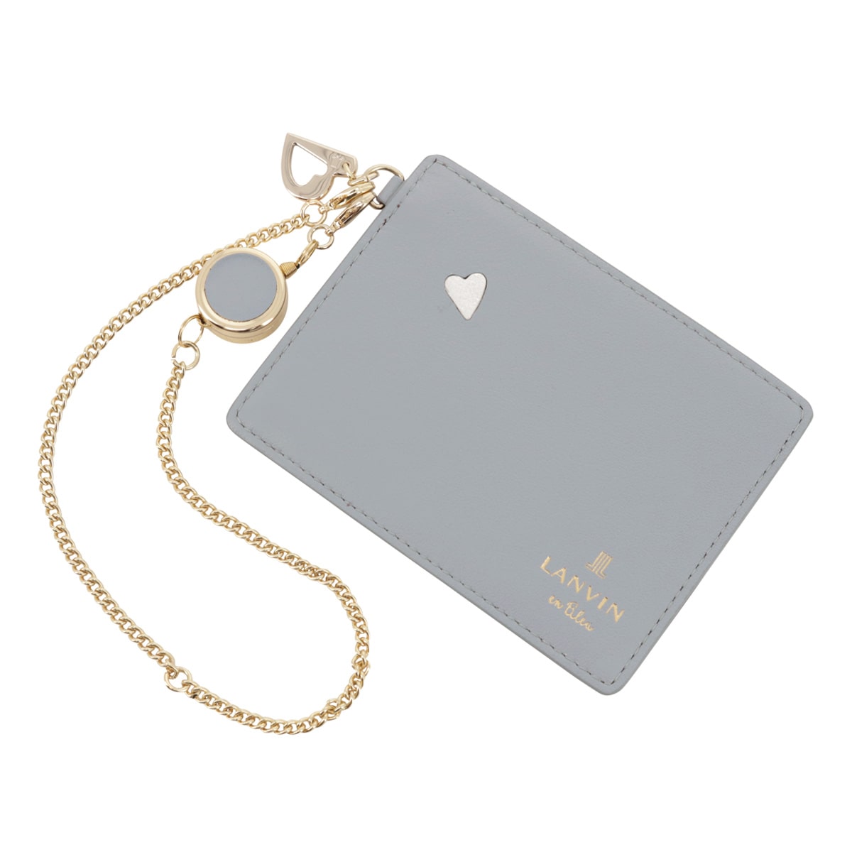 LANVIN en Bleu ランバンオンブルー パスケース 定期入れ リール付き 本革 レディース カルラ 484406  ネイビー