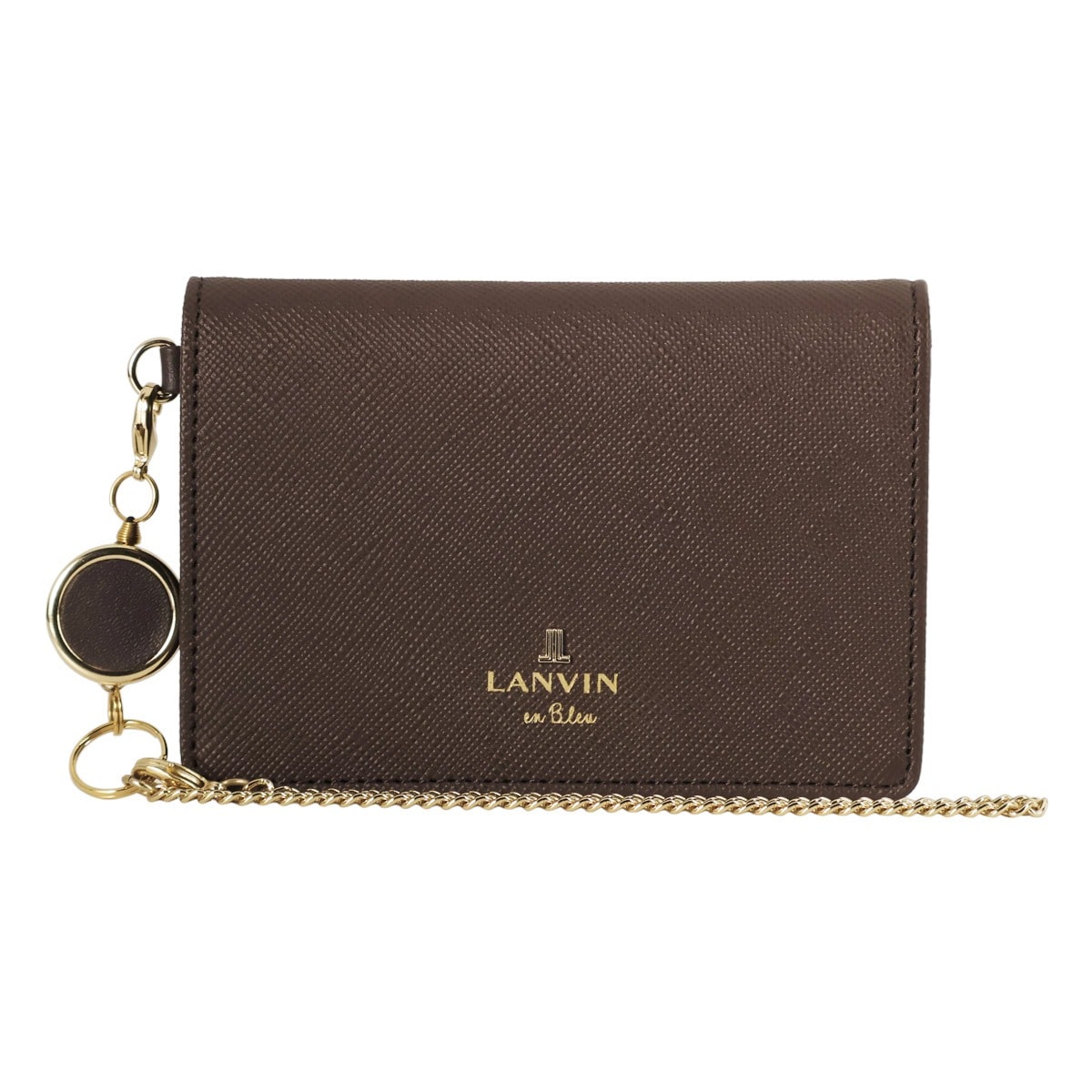 LANVIN en Bleu ランバンオンブルー 三面パスケース 484781 リュクサンブール ダークブラウン