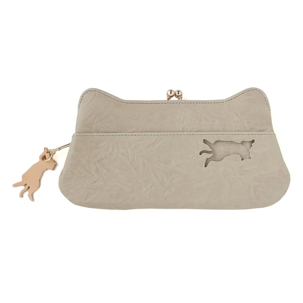 aoneco アオネコ 長財布 がま口ロングウォレット an001 グレージュ