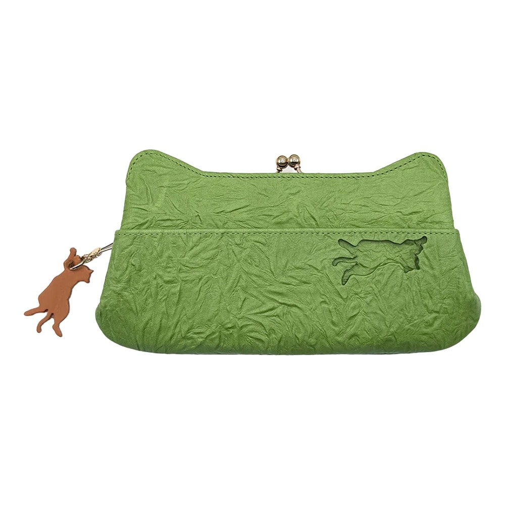 aoneco アオネコ 長財布 がま口ロングウォレット an001 リーフ