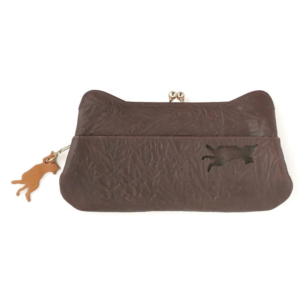 aoneco アオネコ 長財布 がま口ロングウォレット an001 マホガニーブラウン