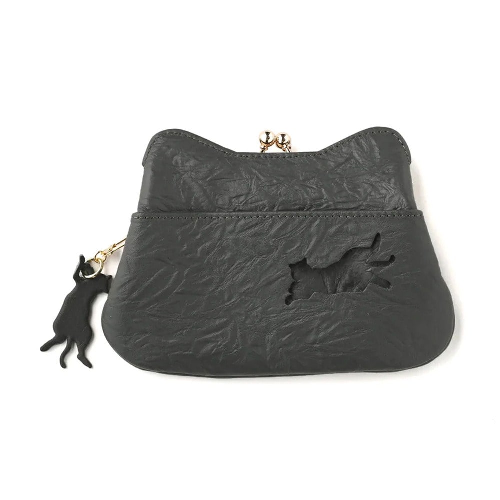 aoneco アオネコ 財布 がま口ミニウォレット an002 チャコールグレー