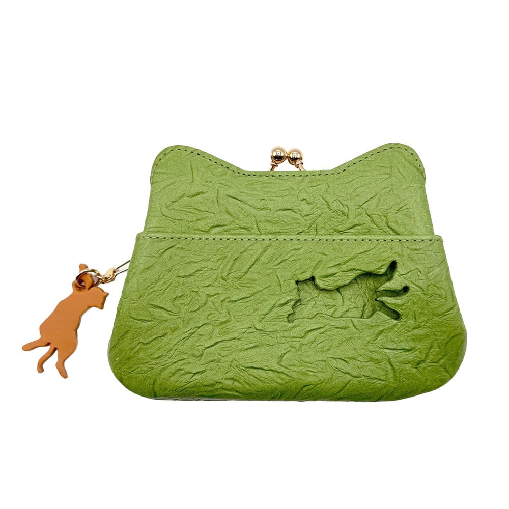 aoneco アオネコ 財布 がま口ミニウォレット an002 リーフ