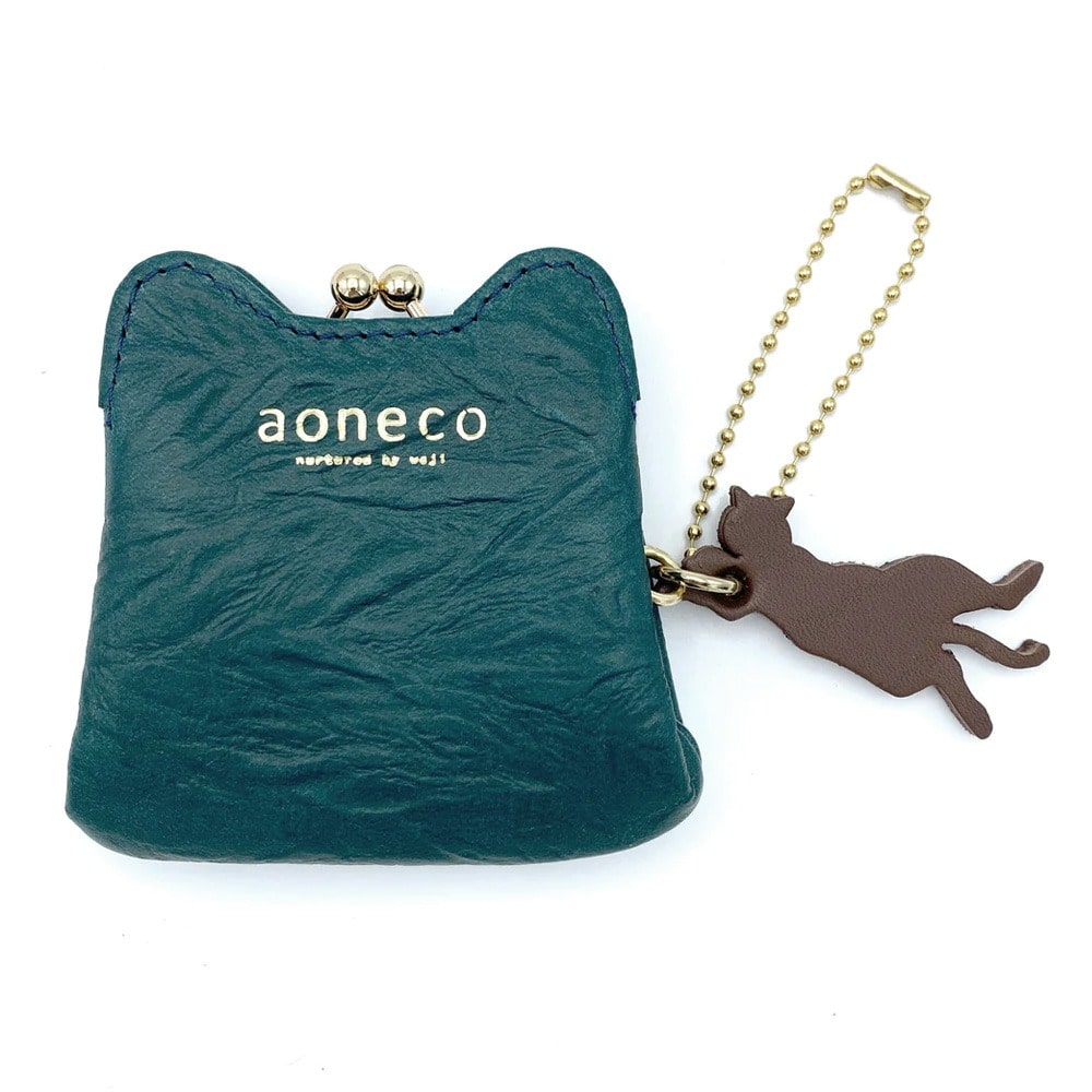 aoneco アオネコ コインケース マイクロがま口ポーチ an020 ブルーグリーン