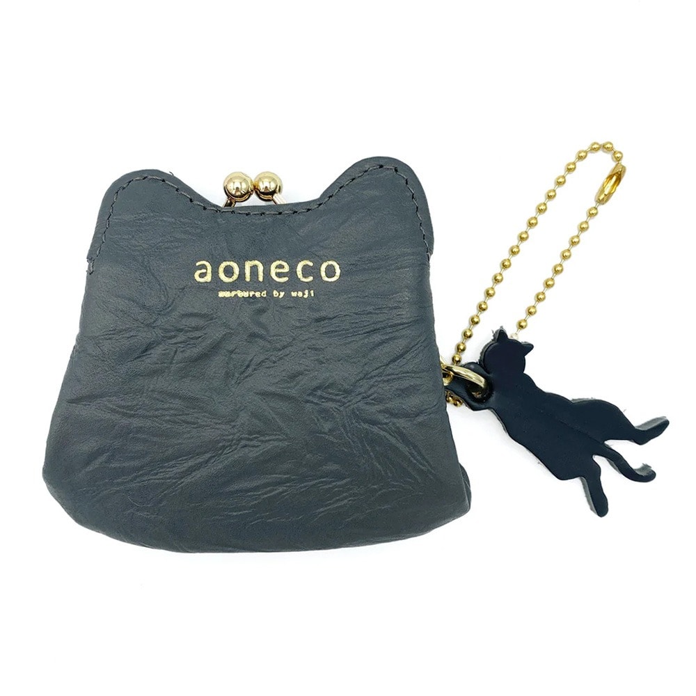 aoneco アオネコ コインケース マイクロがま口ポーチ an020 チャコールグレー