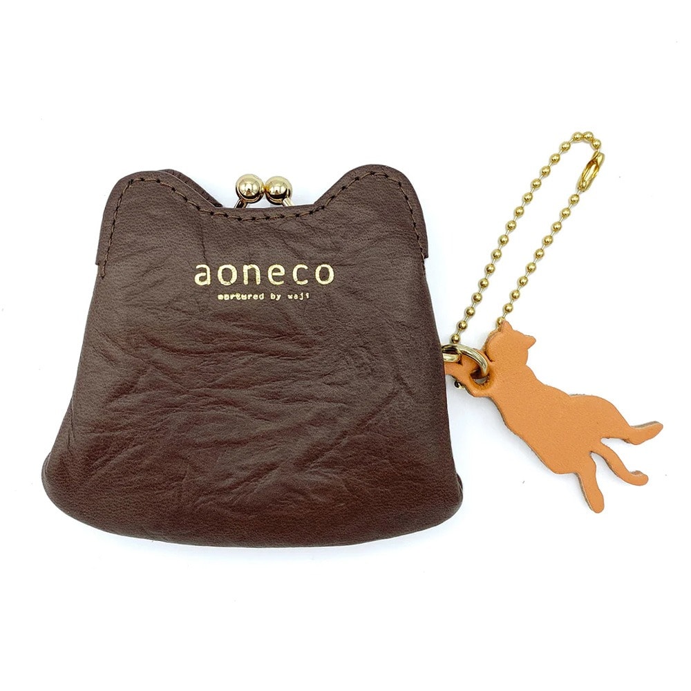 aoneco アオネコ コインケース マイクロがま口ポーチ an020 マホガニーブラウン