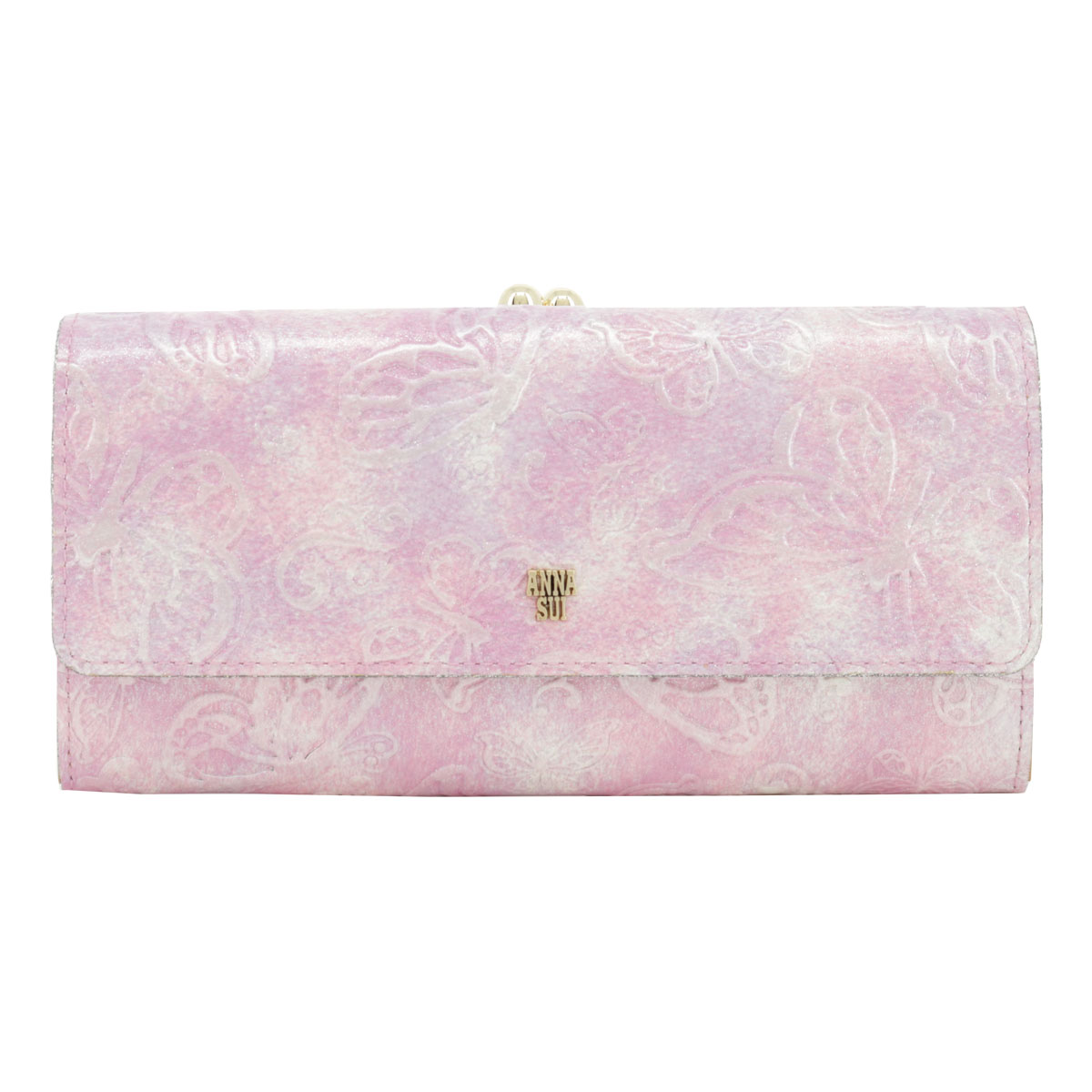 ANNA SUI アナスイ 長財布 がま口 レディース パピヨン 315810 316890 牛革 パープル