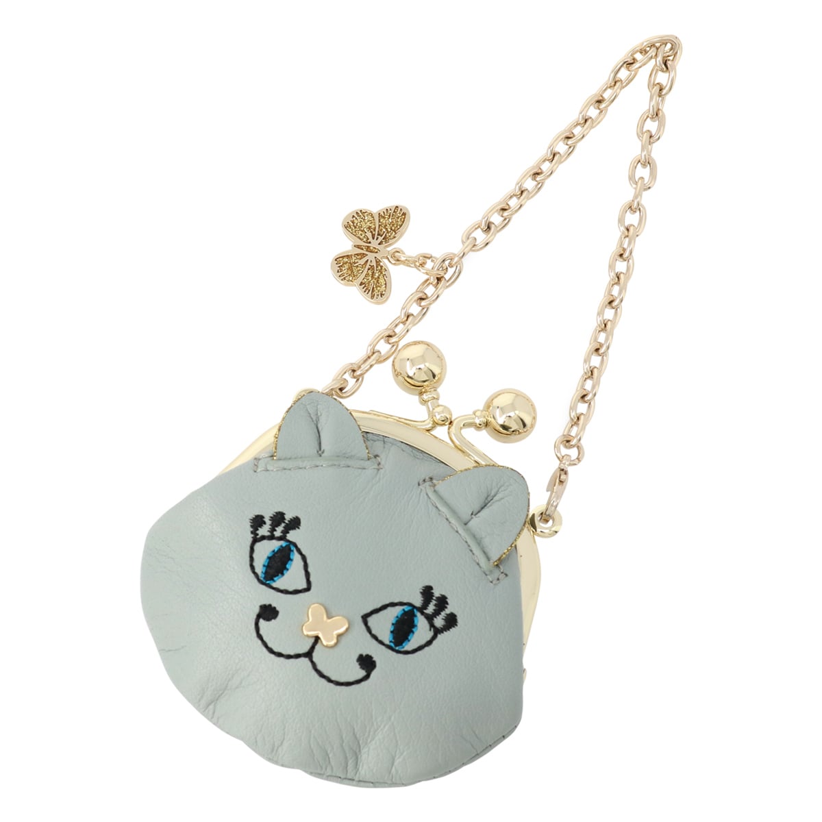 ANNA SUI アナスイ コインケース がま口 本革 TITI レディース 317460  グレー