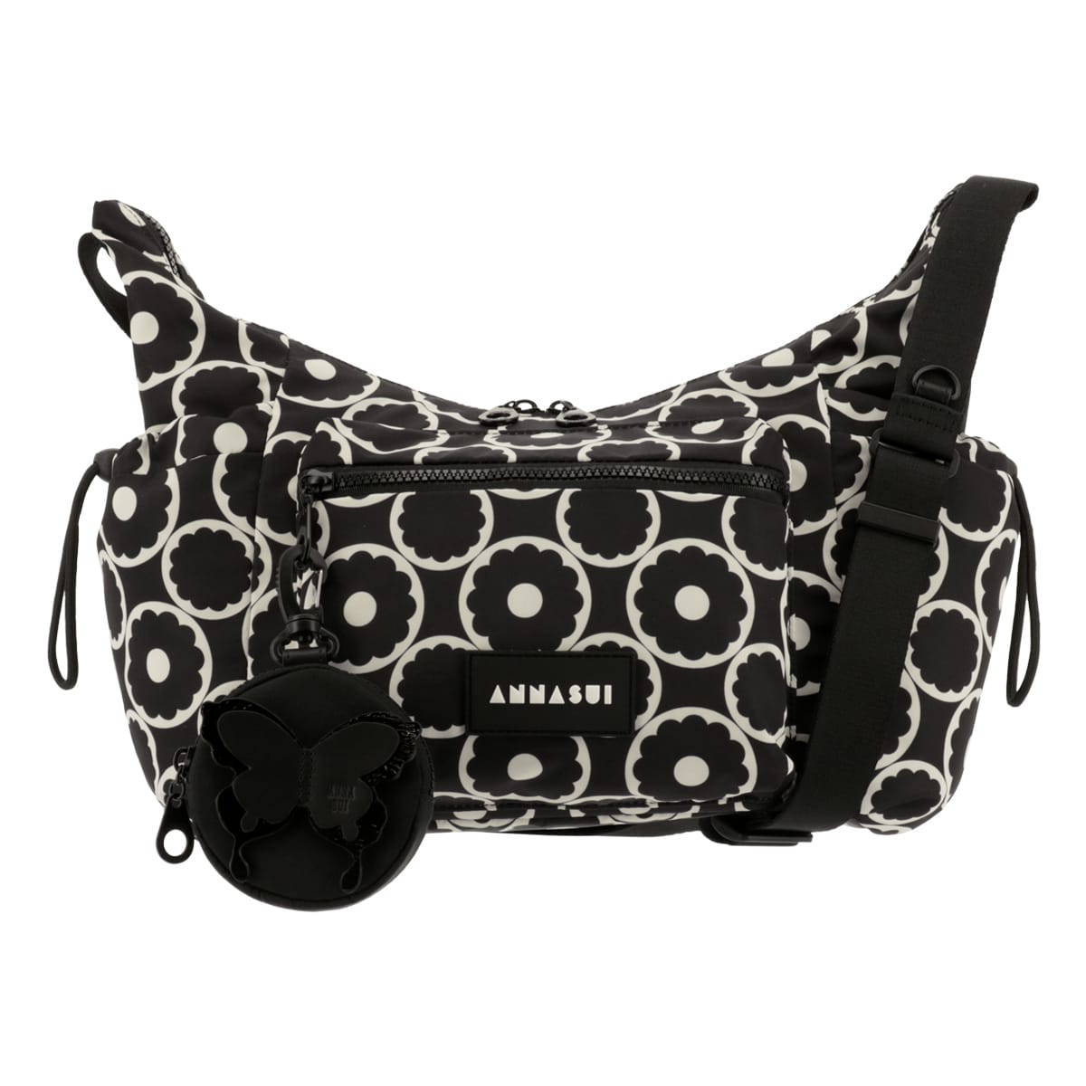 ANNA SUI アナスイ ショルダーバッグ ヴァケーション 317553 軽量 総柄 旅行 プリント 花 星 ブラック