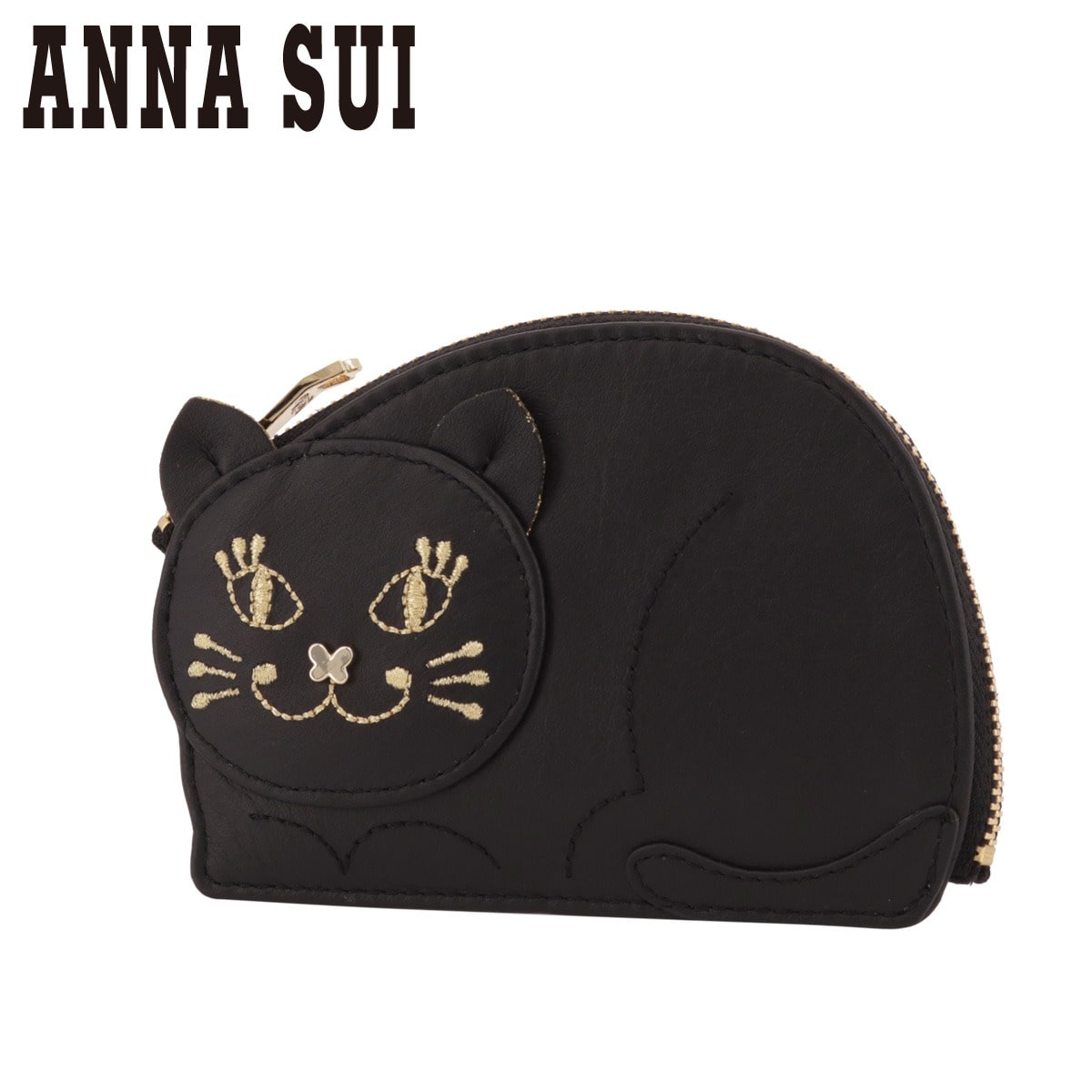 ANNA SUI アナスイ キーケース 本革 レディース TITIキーケース 0317741 薄型 牛革 レザー 猫 ねこ ブラック