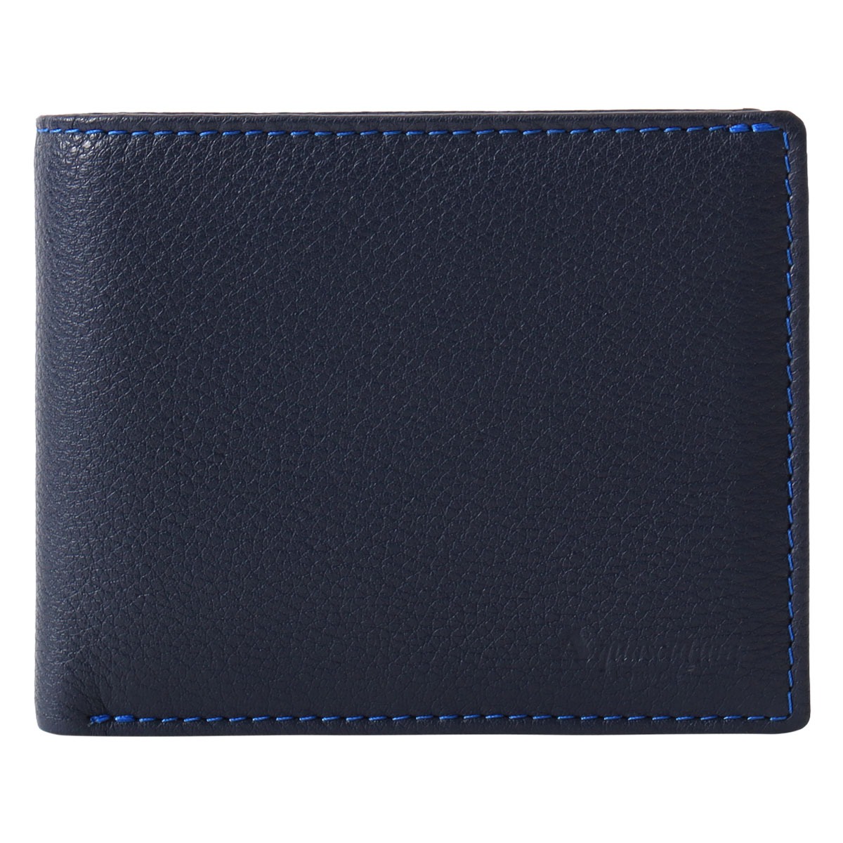 Aquascutum アクアスキュータム 二つ折り財布 小銭入れ付 メンズ 本革 ブランド エプソン AQW-00321 牛革 レザー ビジネス カジュアル ギフト プレゼント ネイビー