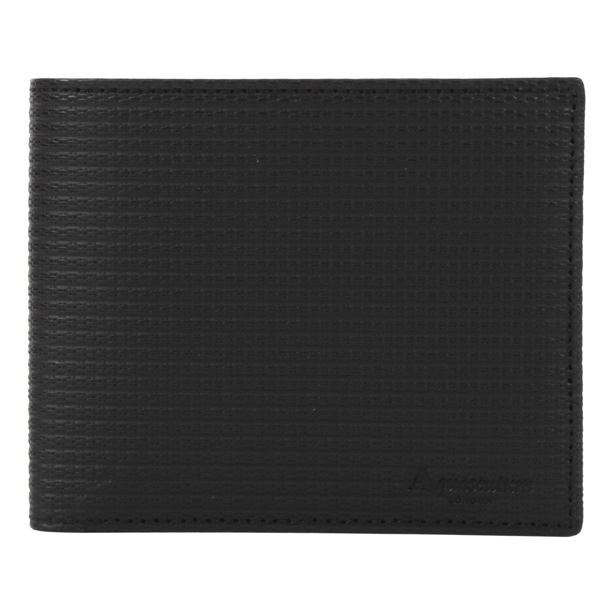 Aquascutum アクアスキュータム 二つ折り財布 本革 薄造り メンズ 日本製 aqw-00422 ブリクストン 小銭入ナシ 純札 クロ