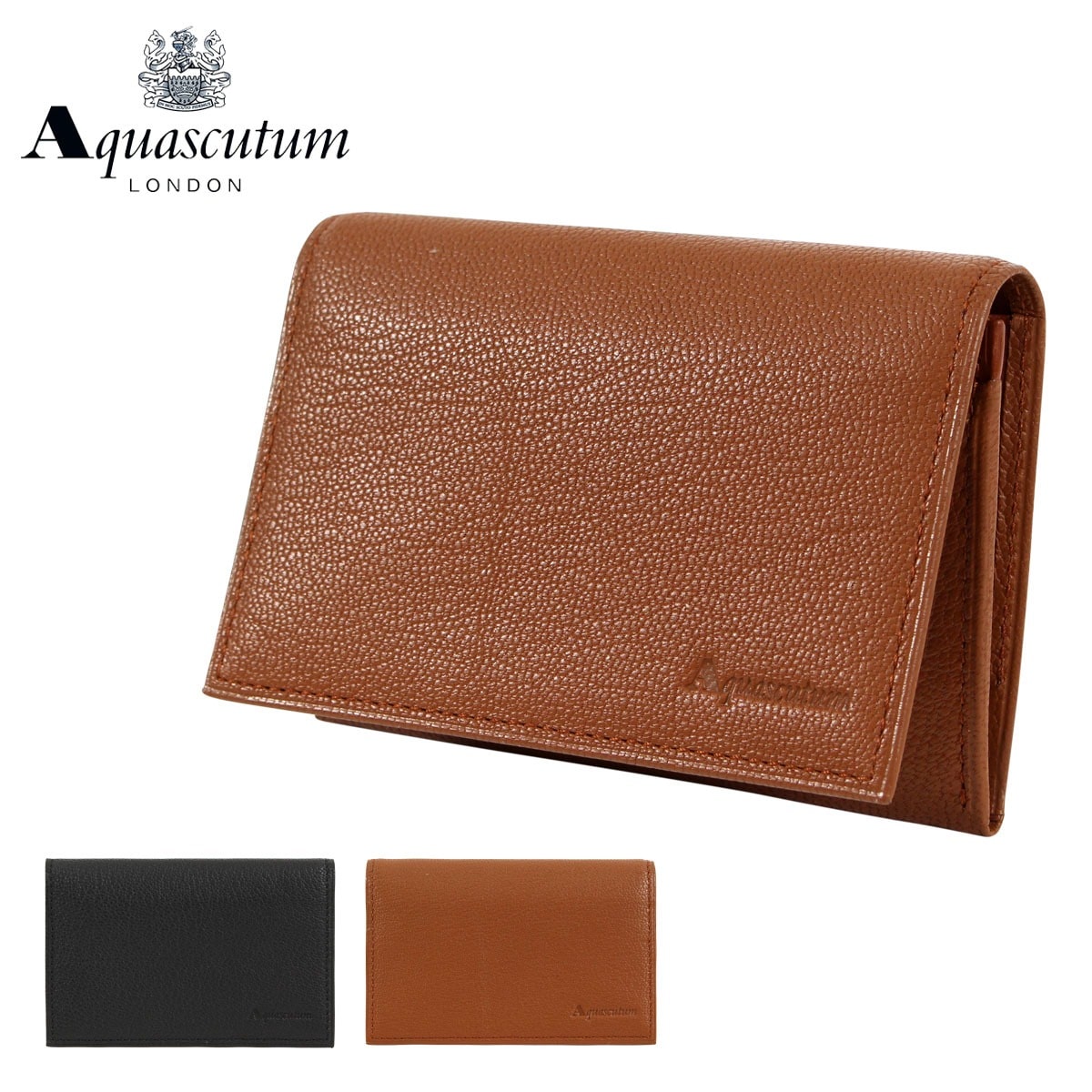 Aquascutum アクアスキュータム 名刺入れ バーネット 2120123 ブラウン
