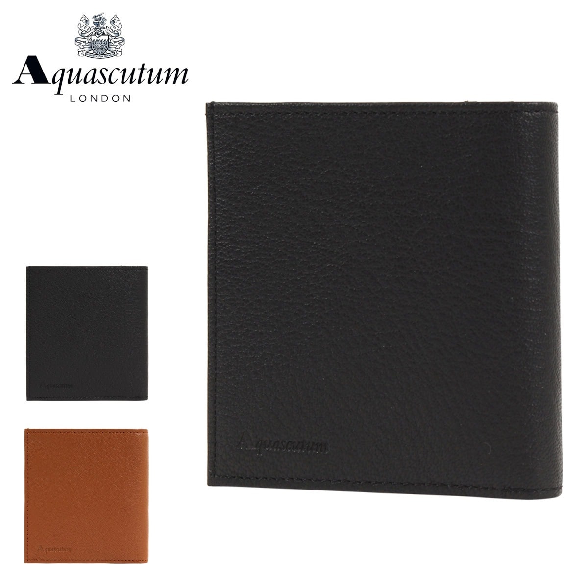 Aquascutum アクアスキュータム 二つ折り財布 バーネット 2180123 ブラック