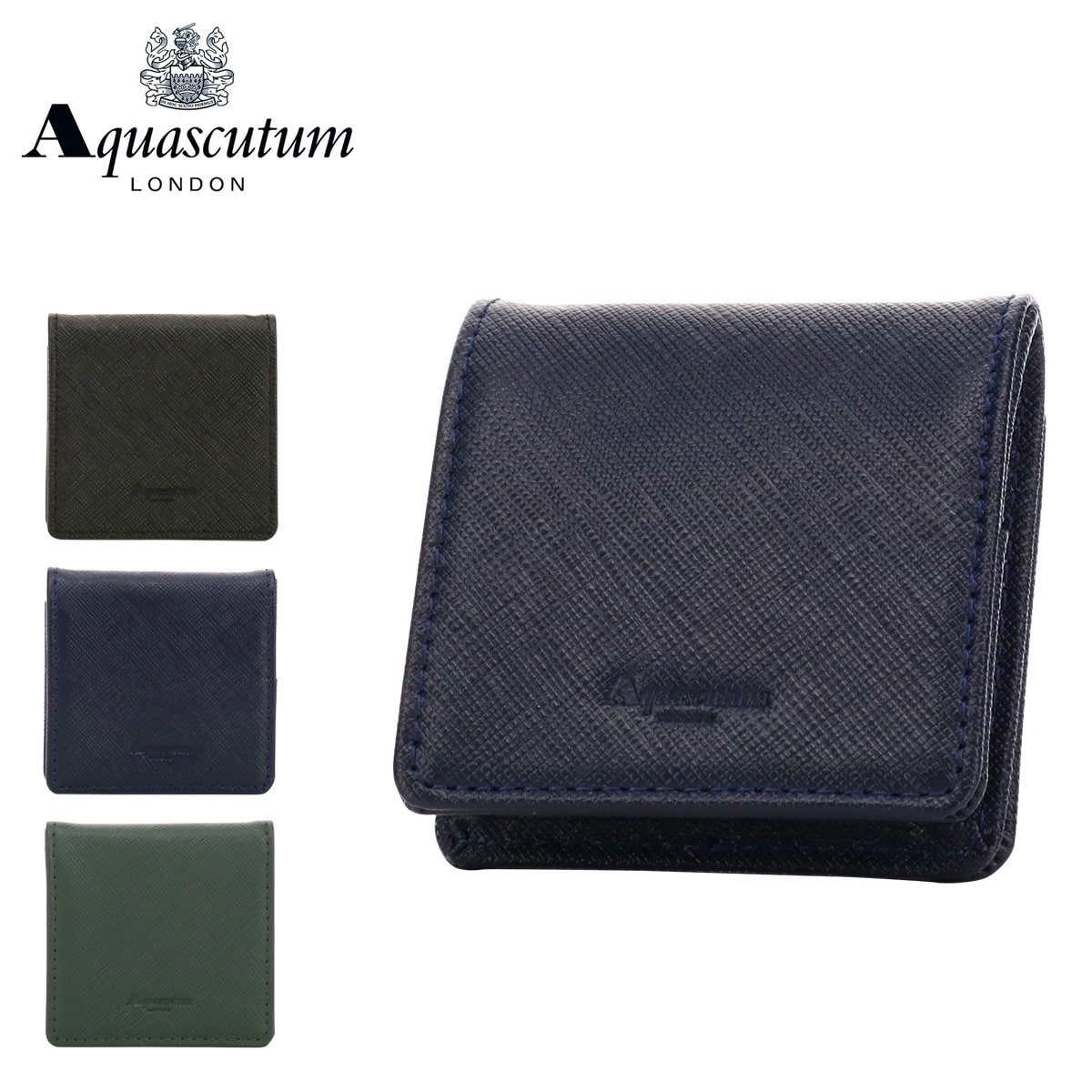 Aquascutum アクアスキュータム 財布 小銭入れ BOX型 カムデン 7070123 グリーン