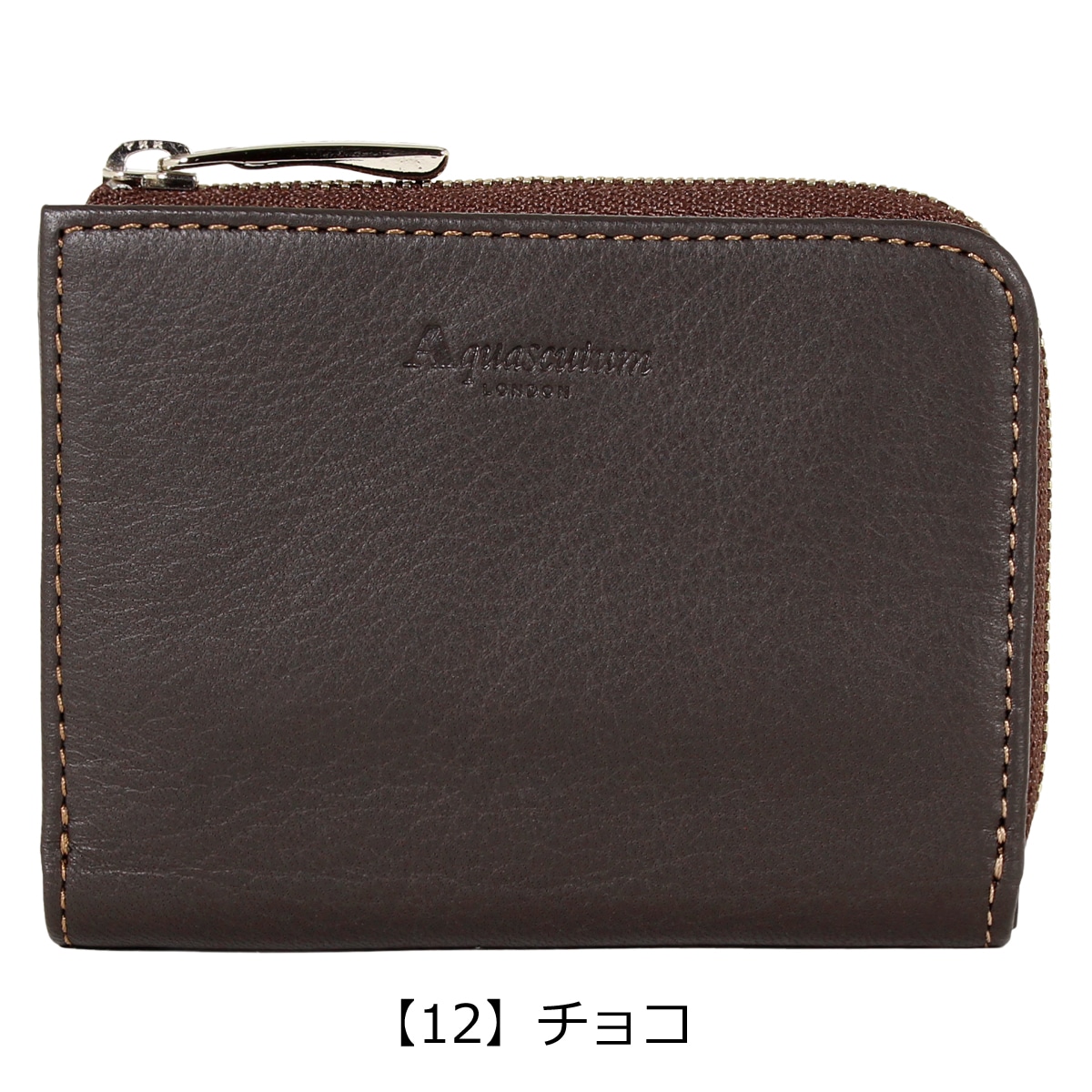 アクアスキュータム 二つ折り財布 リッチモンド メンズ 8120220 日本製 Aquascutum｜本革 レザー 小銭入れ パスポケット付き  コインケース パスケース マルチケース 鹿革