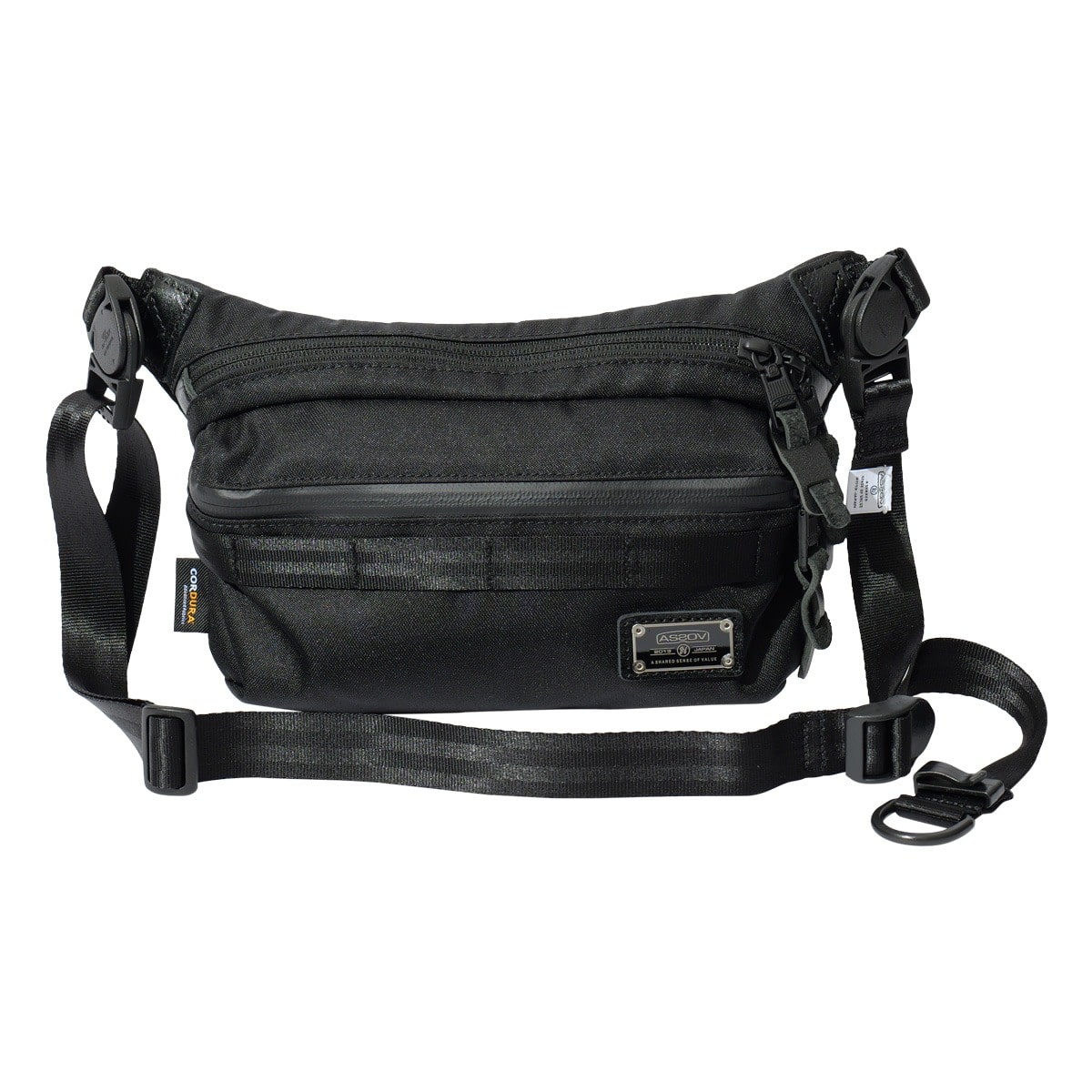 AS2OV アッソブ ボディバッグ コーデュラドビー メンズ レディース 061416 CORDURA DOBBY 305D ウエストポーチ ショルダーバッグ BLACK