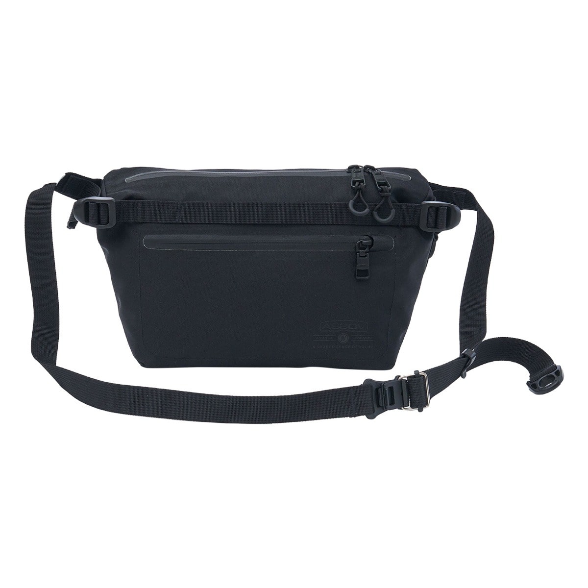 AS2OV アッソブ ボディバッグ ファニーパック メンズ レディース 141607 WATER PROOF CORDURA 305D ウエストバッグ ウエストポーチ ショルダーバッグ 防水 横型 BLACK