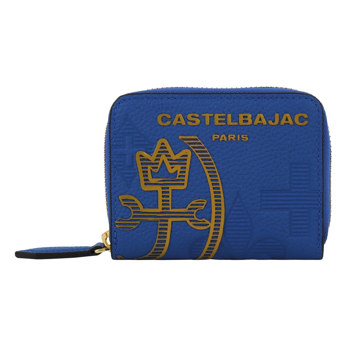 CASTELBAJAC カステルバジャック コインケース メンズ 小銭入れ ミニウォレット コンパクト BOX型 カヌレ 035622 レザー 本革 牛革 カジュアル ブルー