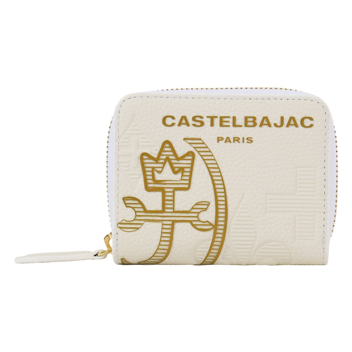 CASTELBAJAC カステルバジャック コインケース メンズ 小銭入れ ミニウォレット コンパクト BOX型 カヌレ 035622 レザー 本革 牛革 カジュアル ホワイト