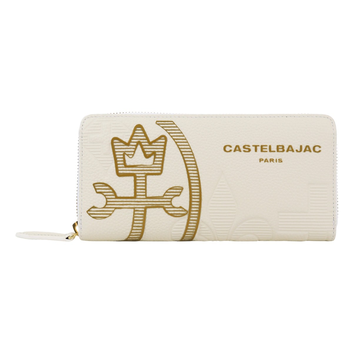 CASTELBAJAC カステルバジャック 財布 メンズ 長財布 カヌレ 035625 サイフ ウォレット レザー 本革 牛革 ラウンドファスナー 大容量 ホワイト