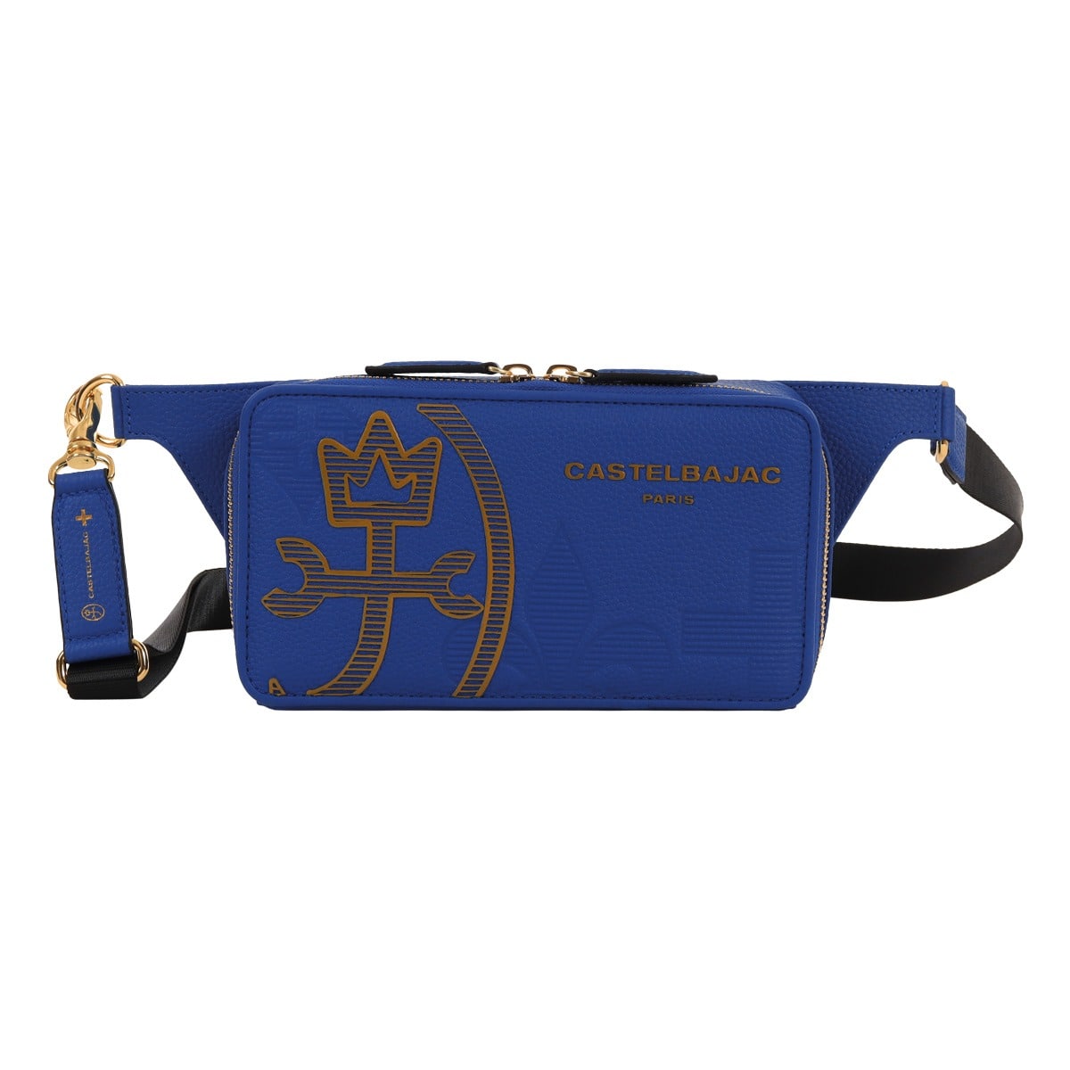 CASTELBAJAC カステルバジャック ショルダーバッグ メンズ 本革 ウエストバッグ 横型 ワンショルダー ポシェット 035921 Cannele カヌレ レザー 牛革 肩掛け カジュアル お出掛け 旅行 トラベル ブルー