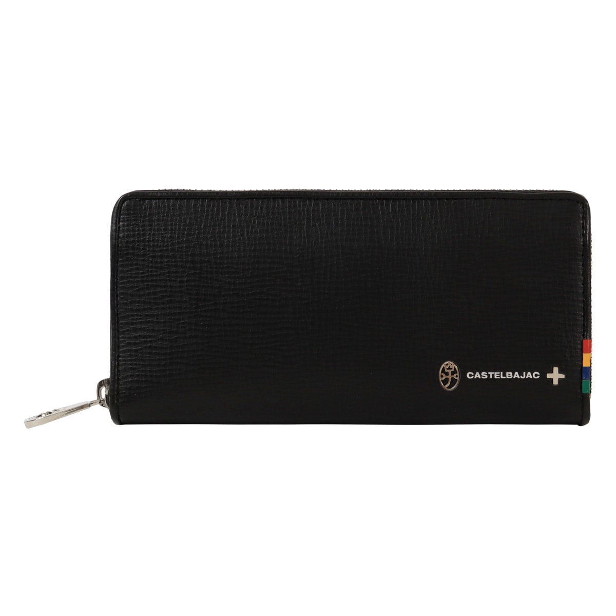 CASTELBAJAC カステルバジャック 長財布 財布 ラウンドファスナー メンズ 057616 プレス 牛革 本革 レザー カジュアル ブラック