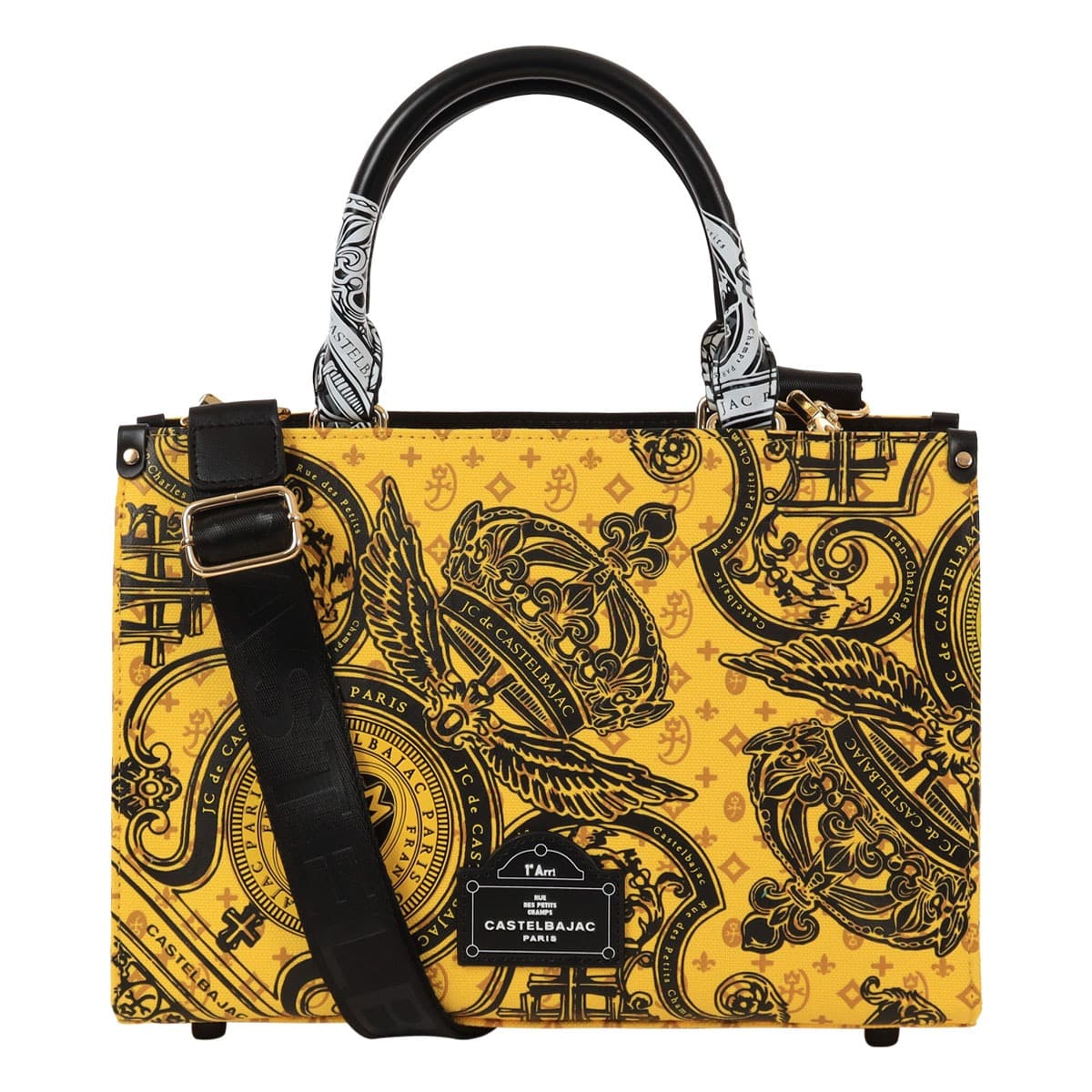 CASTELBAJAC カステルバジャック トートバッグ ショルダーバッグ メンズ ハンドバッグ ドライブ 2way ヴェルサ 067522 ロゴ カジュアル お出掛け 旅行 トラベル イエロー